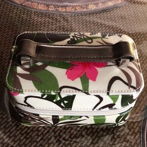 Roxy Floral Cosmetic Case in White, Pink & Green